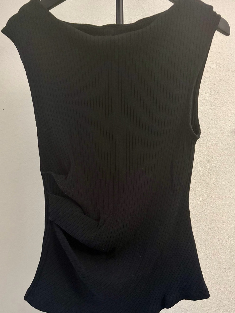 DKNY Black Ribbed Sleeveless Tank Top